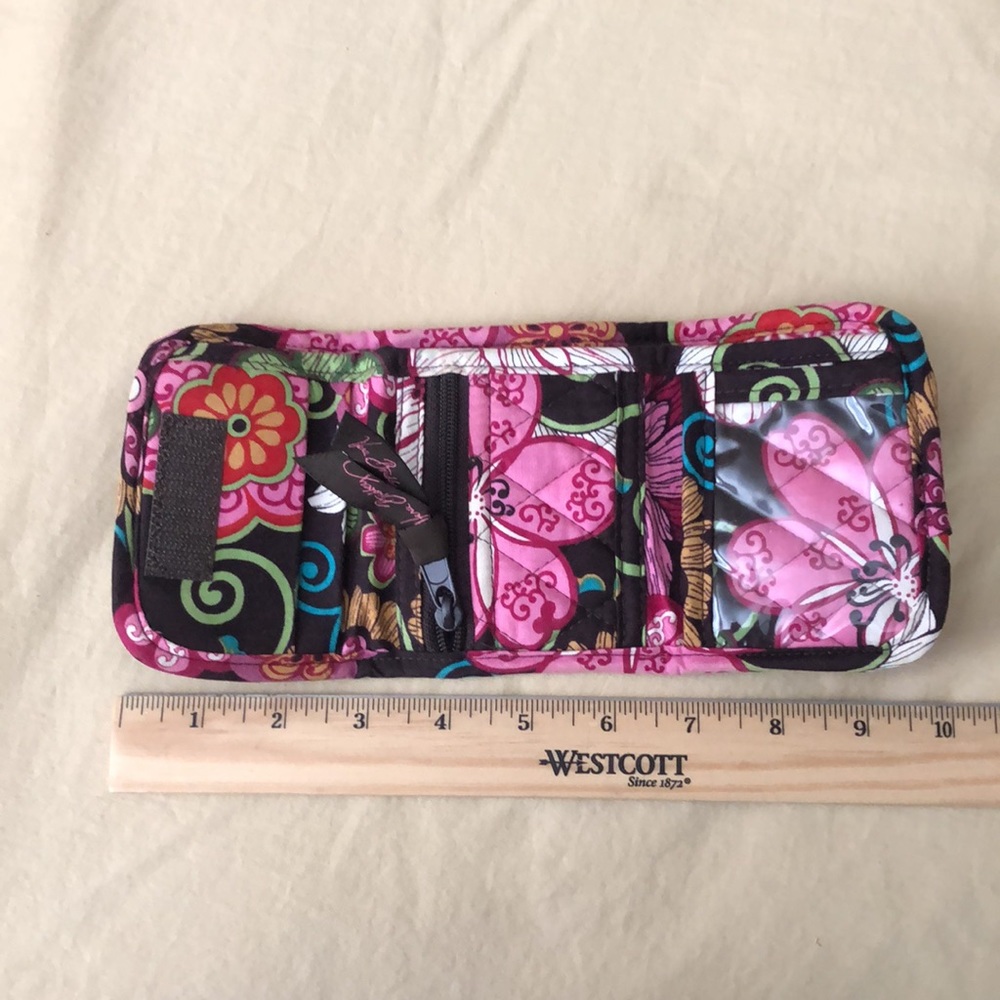 Vera Bradley Wallet Mod Floral Pink Brown Retired Tri Fold - Picture 3 of 6